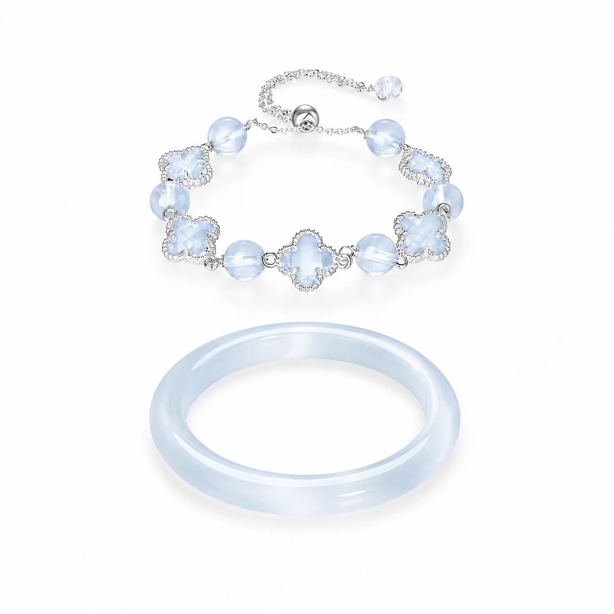 Silken Glow Crystal Glass Bangle