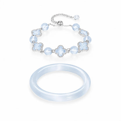 Silken Glow Crystal Glass Bangle