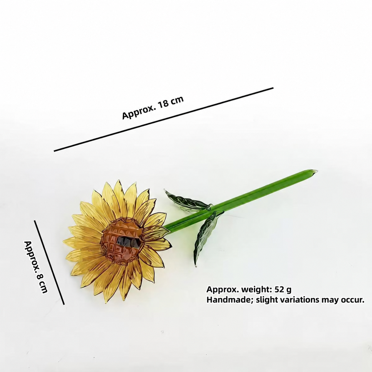 Sunward — Hand-Shaped Glass Sunflower with Ceramic Vase
