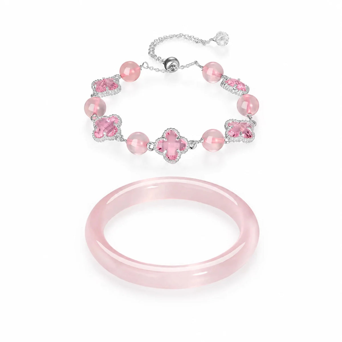 Silken Glow Crystal Glass Bangle