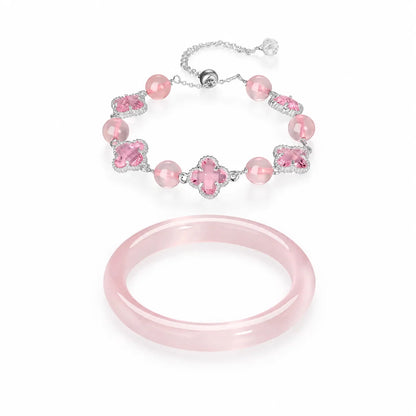 Silken Glow Crystal Glass Bangle
