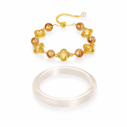 Silken Glow Crystal Glass Bangle