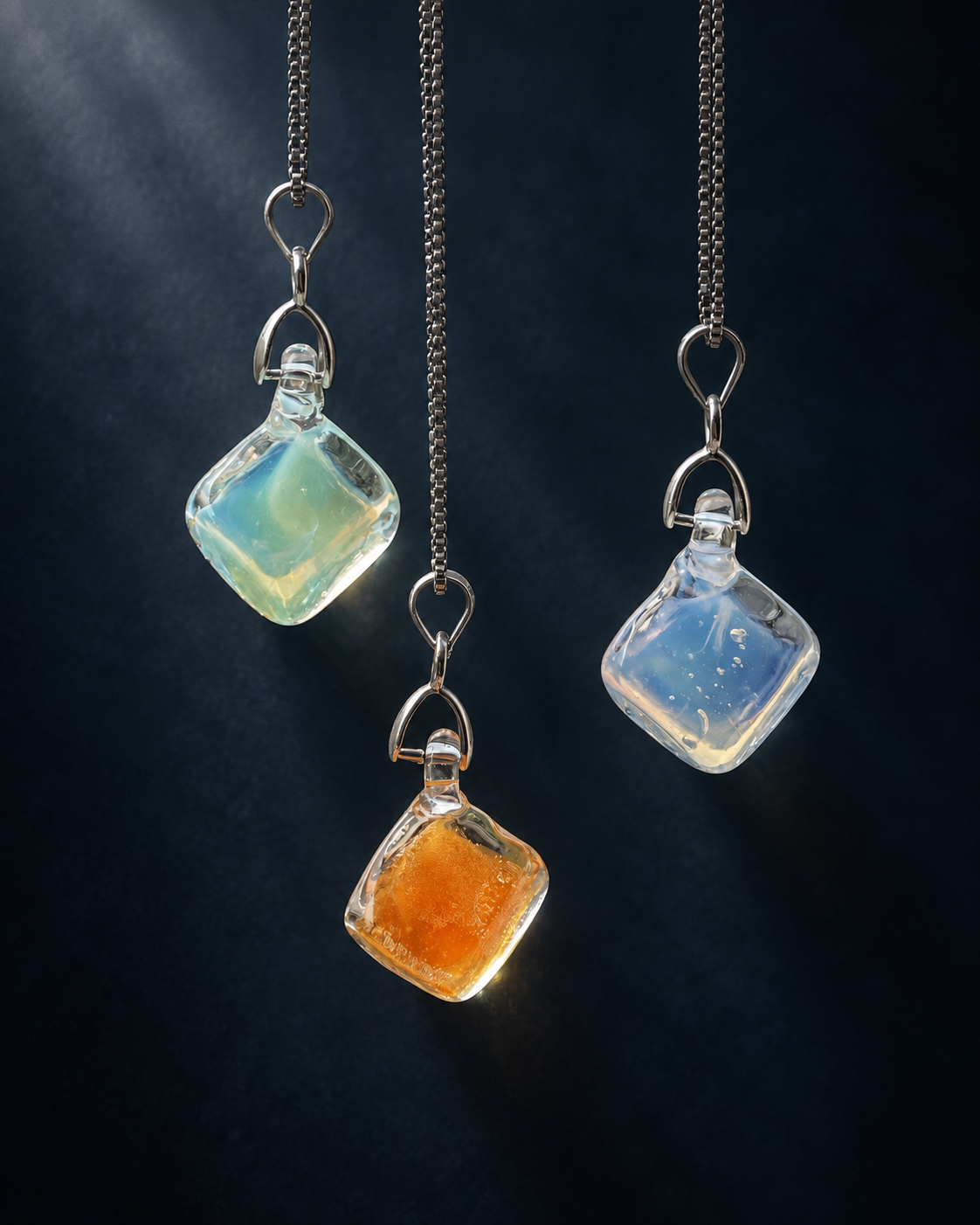 Little Sugar Cube Glass Necklace