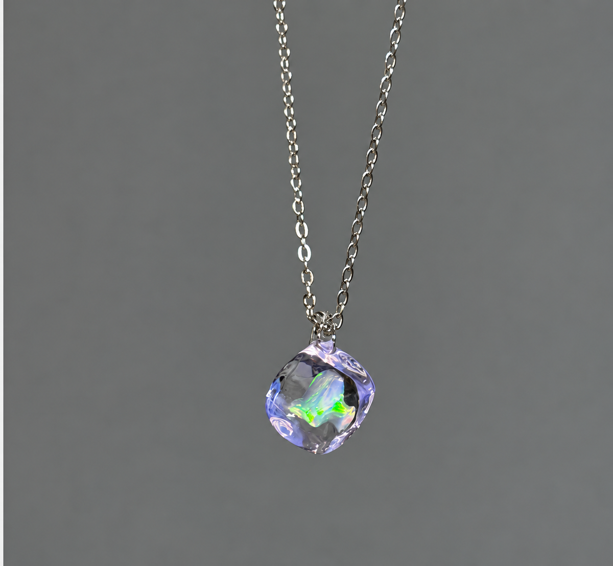October Opal Glass Necklace