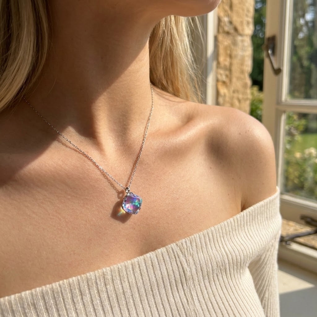 October Opal Glass Necklace
