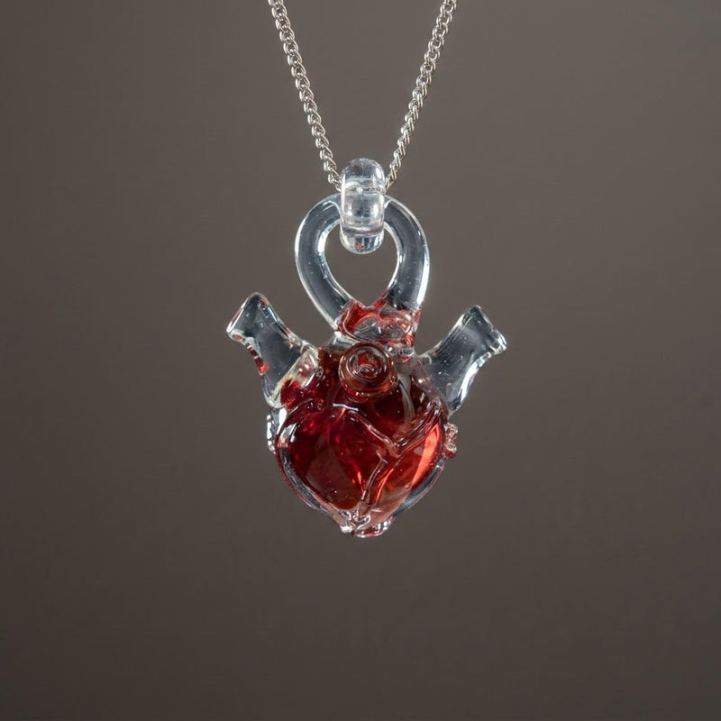 Held Heart Glass Necklace